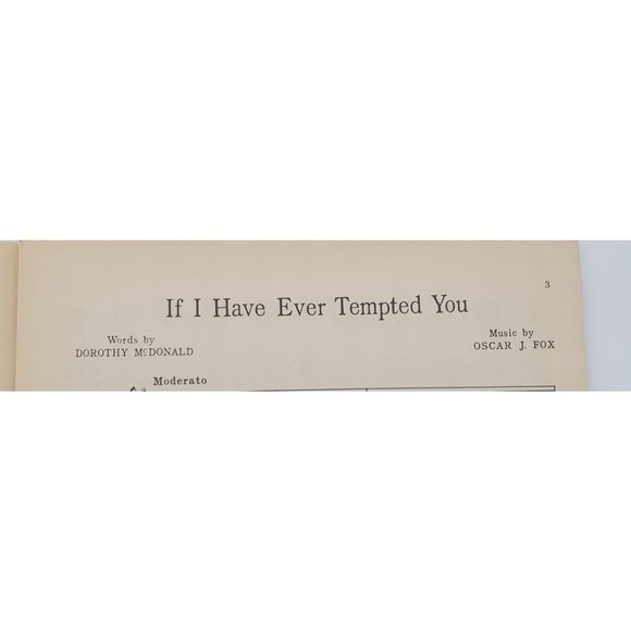 Vintage Sheet Music 1939 If I Have Ever Tempted You Piano, Vocal McDonald Fox - Picture 2 of 4